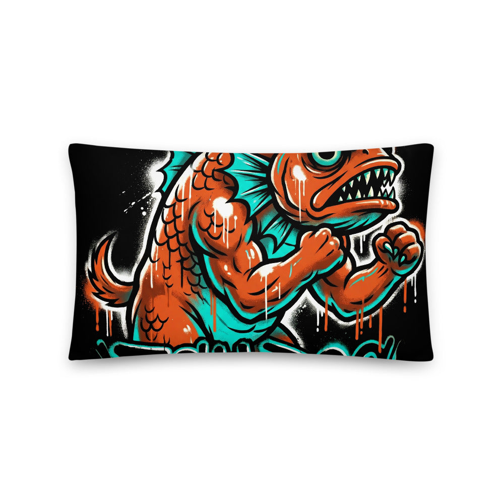 Graffiti Dog Throw Pillow