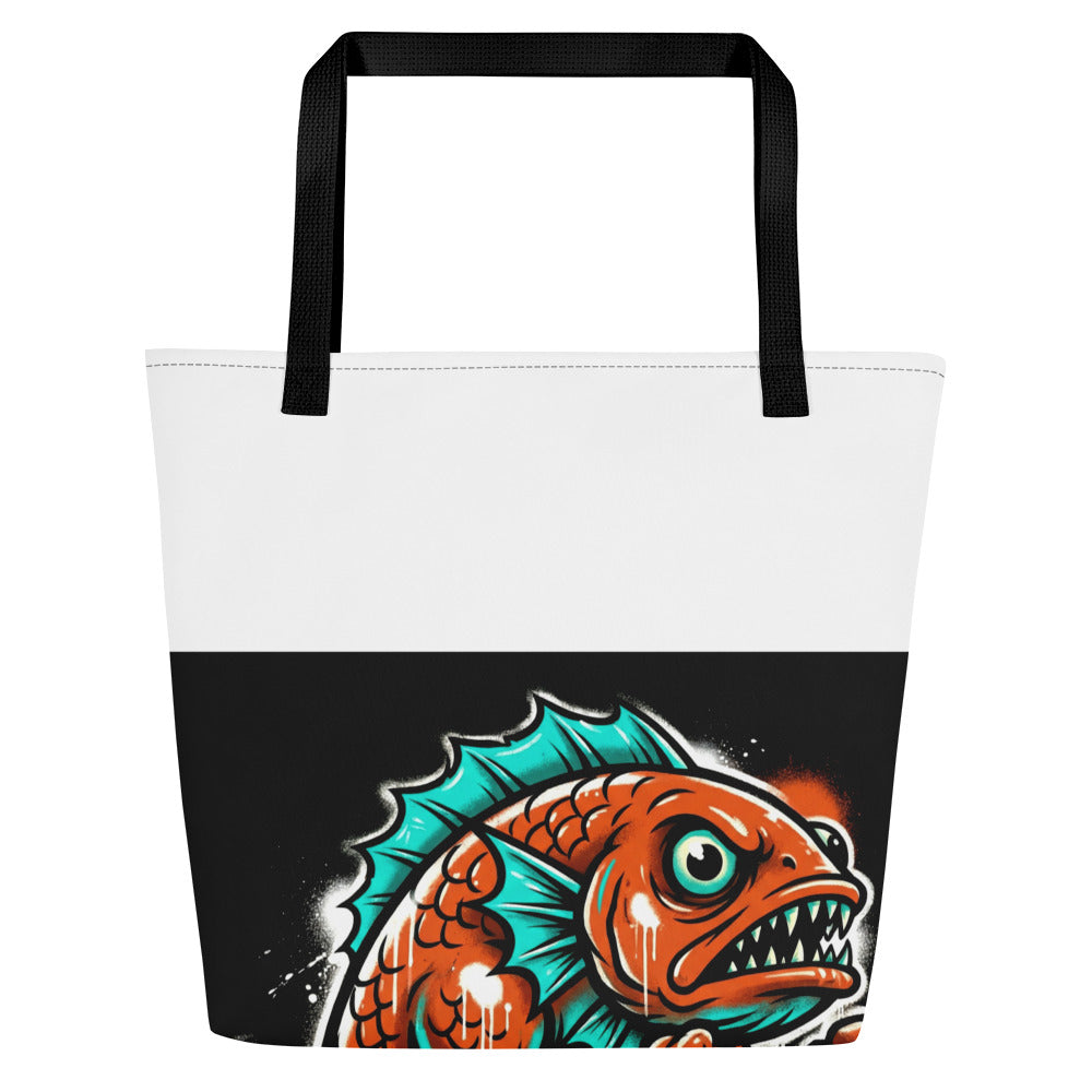Fish Dog All-Over Print Tote Bag
