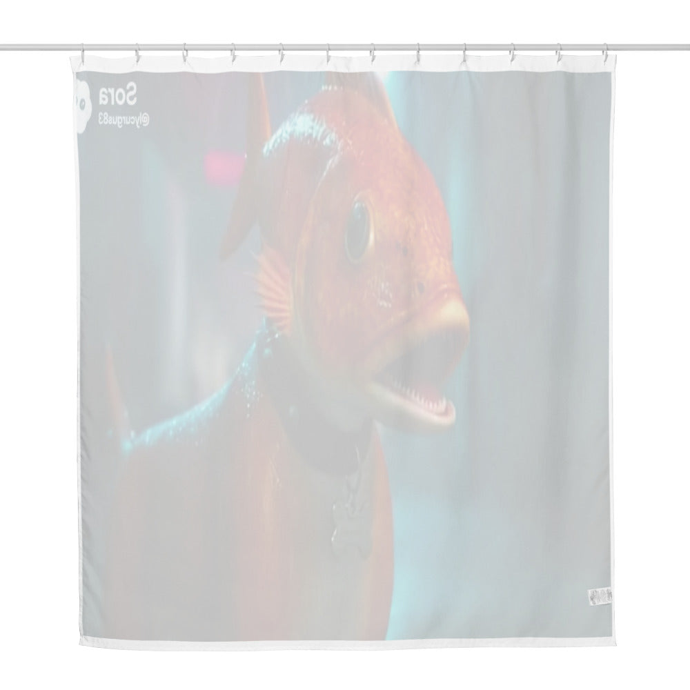 Fish Dog Shower Curtain