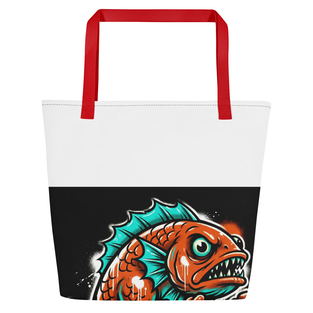 Fish Dog All-Over Print Tote Bag