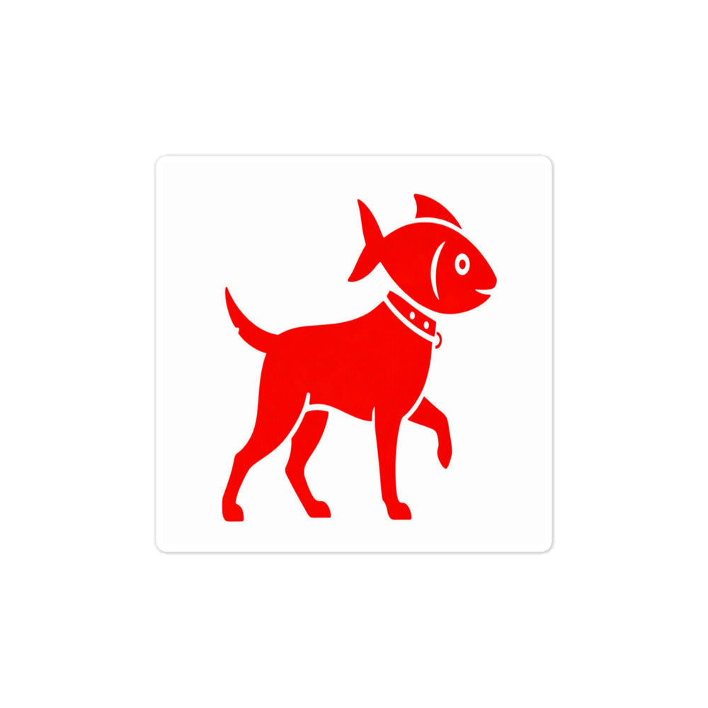 Fish Dog Icon Sticker