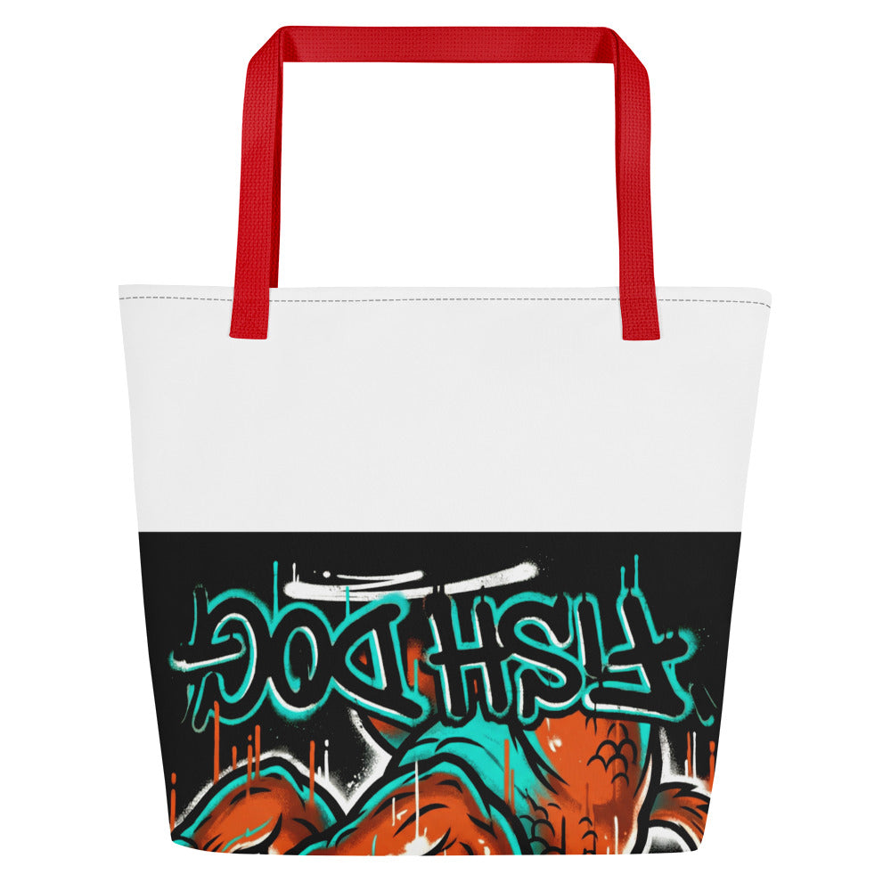 Fish Dog All-Over Print Tote Bag