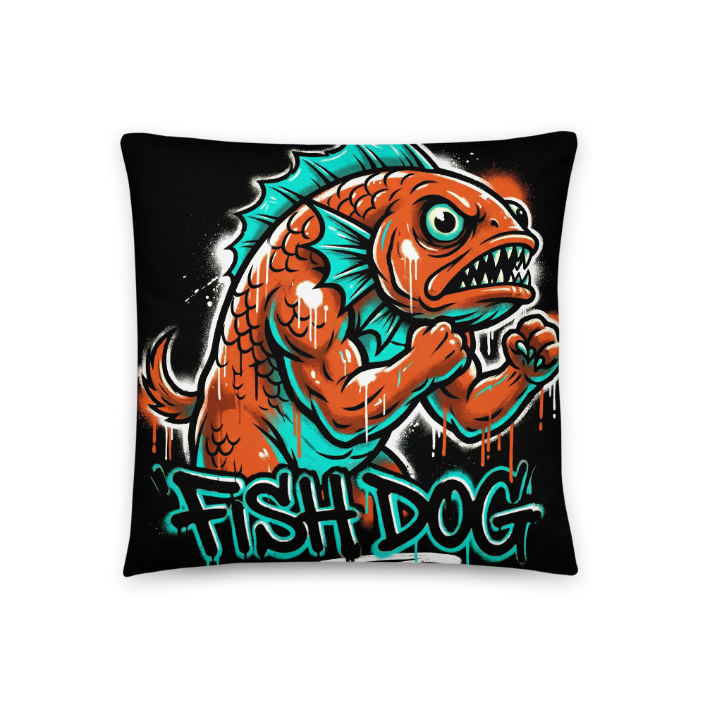 Graffiti Dog Throw Pillow