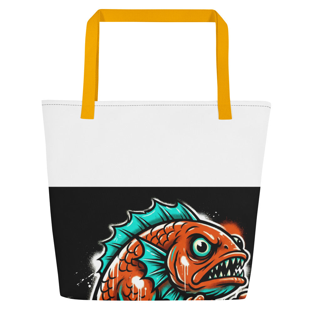 Fish Dog All-Over Print Tote Bag
