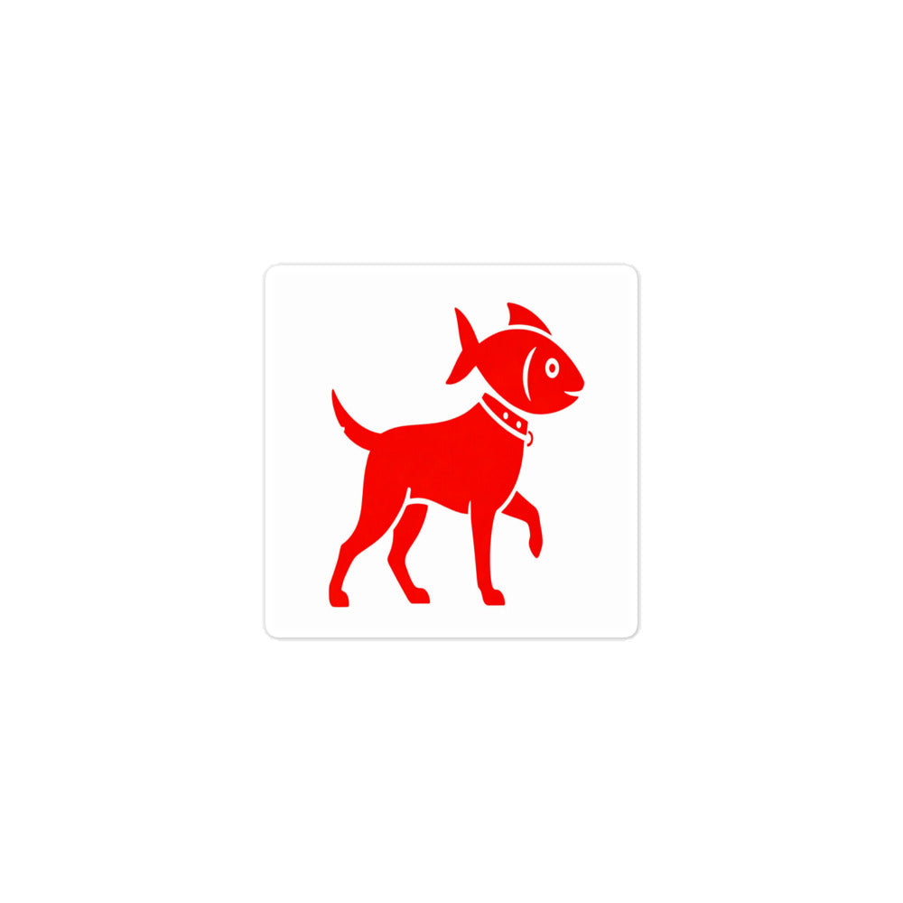 Fish Dog Icon Sticker