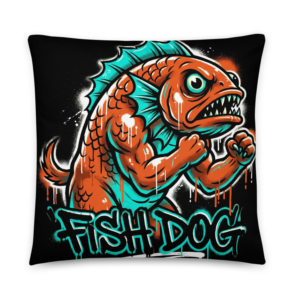 Graffiti Dog Throw Pillow