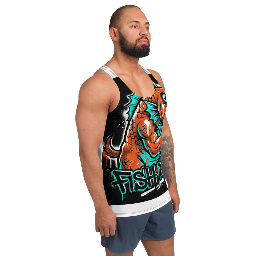 Fish Dog Graffiti Tank Top