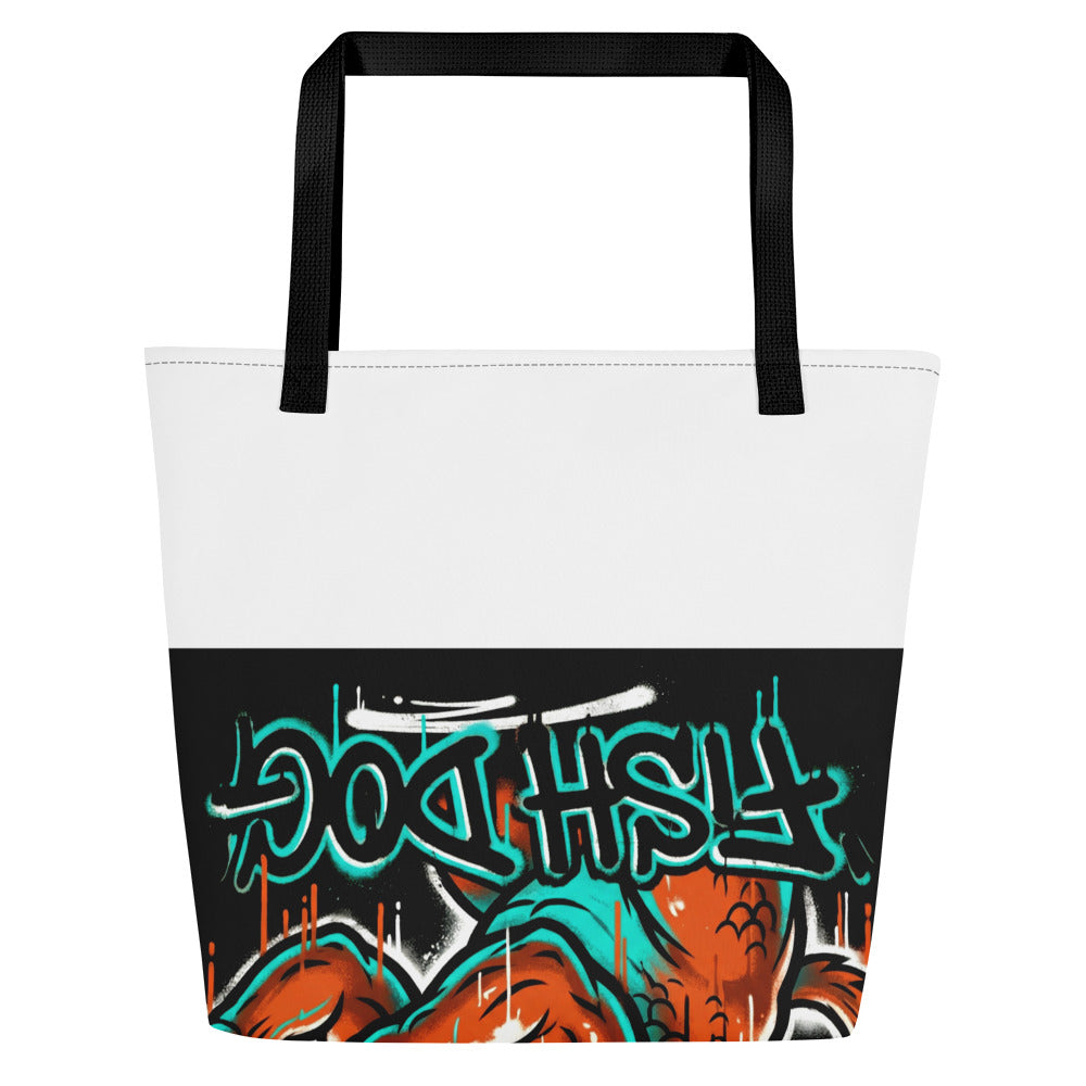 Fish Dog All-Over Print Tote Bag